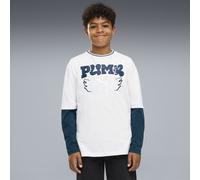 PUMA T-shirt décontracté à manches longues MID 90s Enfant et Adolescent, Accessoires, Blanc, 11-12Y 11-12Y