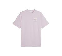 PUMA T-Shirt émeraude / violet pastel / orange / blanc, Taille M