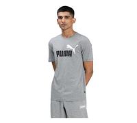 PUMA T-Shirt ESS+ 2 Col Logo Homme, Mittelgraues Heather, M (Lot de 1)