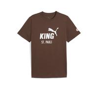 PUMA T-Shirt fonctionnel 'FC St. Pauli King' brun foncé / blanc, Taille XXL