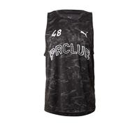 PUMA T-Shirt fonctionnel 'Run Club' gris / noir / blanc, Taille M