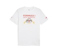 PUMA T-Shirt 'F1 Drive to Survive' jaune foncé / gris foncé / rouge clair / blanc, Taille L