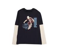 PUMA T-Shirt 'Mid90s' bleu / marine / marron / blanc, Taille 164