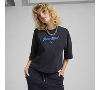 PUMA T-shirt oversize à motif PREMIUM ESS Femme, Vêtements, New Navy, XL XL