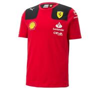 Puma T-Shirt Scuderia Ferrari Charles Leclerc 2023 | Composition : 100 % coton, logos de l'équipe Ferrari et sponsor imprimés sur les manches, empiècements contrastés sur les