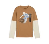 PUMA T-shirt superposé à manches longues MID90s Enfant et Adolescent, Shop, Melted Caramel, 11-12Y 11-12Y