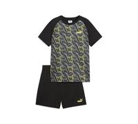 PUMA TAD ESS Poly AOP Tee and Shorts Set B, Costumes tricotés Garçon, PUMA Black,