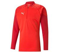PUMA Teamcup Training Haut zippé 1/4 ajusté Homme, Rouge, S