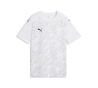 PUMA teamFINAL Maillot Graphique Jr, 140, Blanc/Noir/Gris Plume
