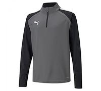 PUMA TeamLIGA 14 Zip Top Jr, Sweat zippé, Smoked Pearl-Puma White, Taille 5-6Ans/116