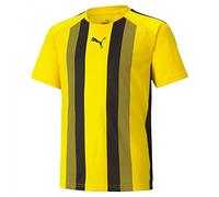 PUMA Teamliga Striped Jersey Jr Shirt Mixte enfant, Jaune Cyber -Puma Noir, Taille 128