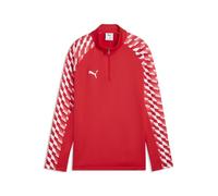 PUMA TeamLIGA26 Veste d'entraînement avec Fermeture éclair 1/4 Jr ; 164, Rouge, Blanc, Rouge