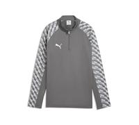 PUMA teamLIGA26 Veste d'entraînement zippée 1/4 Jr ; 116, Gris Moyen Plat, Blanc-Gris Clair Plat