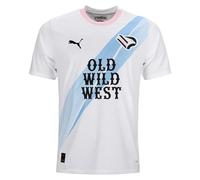 PUMA Troisième Maillot Course Palerme Troisième Jersey avec Sponsor Officiel 2023/2024, White Light Blue, Large