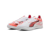 PUMA Ultra 5 Match IT, Chaussure de Football Unisexe, PUMA White-PUMA Black-Glowing Red,