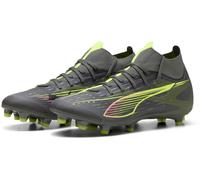 PUMA Femme Ultra 5 Match+ FG/AG Wn's Chaussure de Football, Matte Aged Silver-Yellow Alert Aged Silver, 42 EU