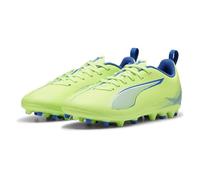 PUMA Ultra 5 Play MG JR Soccer Shoe, Fizzy Apple White-BLUEMAZING, 35 EU