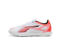 Puma Ultra 5 Play TT, Chaussure de Football Unisexe, Puma White-Puma Black-Glowing Red,