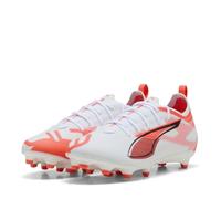 Puma Chaussures football Ultra 5 Pro FG/AG Jr Mixte Enfant–Puma White/Puma Black/Glowing Red–38 EU