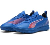 Puma Chaussures de Football Ultra 6 Play TT Jr Unisexes pour Enfant, Puma Ultra Bleue, Blanche et Rouge, 34.5 EU