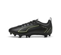 PUMA Ultra 6 Play FG/AG Jr Chaussures de Football Unisexes pour Enfant, Puma Noir pétillant Vert Clair Terrain, 32 EU