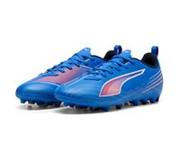 PUMA Chaussures de Football Ultra 6 Play MG Jr- Unisexe pour Enfants, PUMA Ultra Bleue, Blanche et Rouge, 5 UK