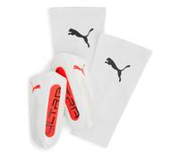 PUMA ULTRA Light Sleeve, Protège-tibias Unisexe, PUMA White-Glowing Red, M - 030989