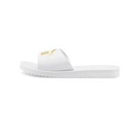 PUMA Unisex Adults' Fashion Shoes PURECAT Slide Sandal, PUMA WHITE-PUMA TEAM GOLD, 47