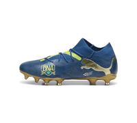 PUMA Mixte Future 7 Match BNA FG/AG Soccer Shoe, Sailing Blue-Marine Blue-Pelé Yellow-Grassy Green-Gold, 45 EU