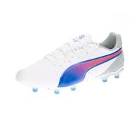 PUMA Unisex Adults King Match FG/AG Soccer Shoe, PUMA White-BLUEMAZING-Flat Light Gray, 46 EU