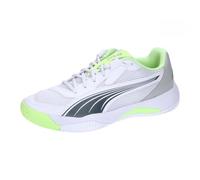 PUMA Mixte Nova Court Tennis Shoe, White-Luminous Blue-Fizzy Apple-Shadow Gray, 42.5 EU