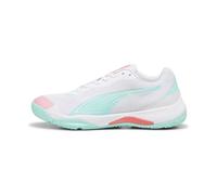 PUMA Unisex Adults SOLARSTRIKE III W+ Indoor Court Shoe, PUMA White-Electric Peppermint, 46.5 EU