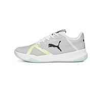 PUMA Unisex Chaussures de handball Accelerate Turbo Nitro II, White-Black-Fizzy Light-Nitro Blue, 44.5 EU
