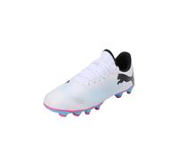 PUMA Chaussures de football FUTURE 7 PLAY FG/AG Enfant et Adolescent, Blanc/Rose/Noir 35