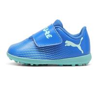 PUMA Unisex Kids Future 7 Play TT V INF Soccer Shoe, HYPERLINK Blue-Mint-PUMA White, 21 EU