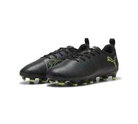 Puma Unisex Kid's Future 8 Play FG/AG Jr Soccer Shoe, Puma Black Fizzy Light Green Terrain, 38.5 EU