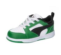 Puma Unisex Kids Puma Rebound V6 Lo Ac Inf Sneakers, Puma White-Puma Black-Archive Green, 20 EU