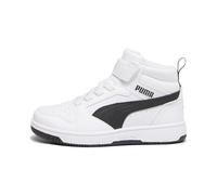 Puma Unisex Kids Puma Rebound V6 Mid Ac+ Ps Sneakers, Puma White-Puma Black, 28 EU