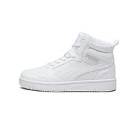 PUMA Unisex Kids Rebound V6 Mid Jr Baskets, Puma White Cool Light Gray, 38 EU