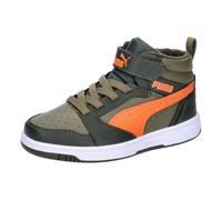 Puma Unisex Kids Rebound V6 Mid WTR AC+ PS Sneaker, Dark Olive-Maple Syrup-Puma Olive, 28 EU