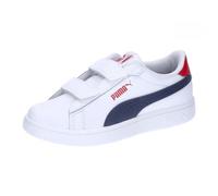 PUMA Unisex Kids Smash 3.0 L V Ps Baskets, Puma White Puma Navy For All Time Red, 33 EU