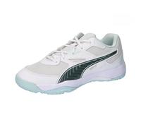 PUMA Unisex Kids Solarflash Jr Ii Chaussures d'intérieur, Puma White Nitro Blue Shadow Gray, 32 EU