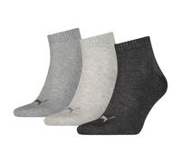 Puma Unisex Quarter Plain Socks 3 Pack, Sale, Anthracite/Grey, 47-49