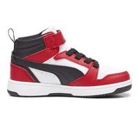 Puma Chaussures enfant Rebound V6 Mid mixte – Blanc/Noir/Rouge – Taille 28 EU