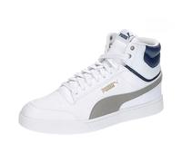 PUMA Unisex Shuffle Mid Baskets, Puma White Concrete Gray Persian Blue Puma Gold, 45 EU