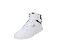 PUMA Unisex Shuffle Mid Baskets, Puma White Puma White Puma Black Puma Team Gold, 44.5 EU