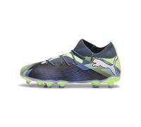 Puma Unisex Youth Future 7 Match FG/AG JR Soccer Shoe, Gray Skies-Puma White-Fizzy Apple, 37 EU