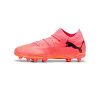 Puma Unisex Youth Future 7 Match Fg/Ag Jr Soccer Shoes, Sunset Glow-Puma Black-Sun Stream, 33 EU