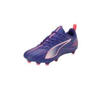 PUMA Unisex Youth Ultra 5 Play FG/AG JR Soccer Shoe, Lapis Lazuli-PUMA White-Sunset Glow, 38.5 EU
