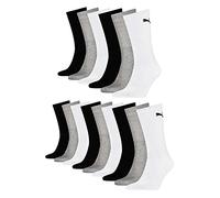 PUMA Unisexe Chaussettes, Chaussettes 15 Paar, Semelles Éponge, Régulier Ras Du Cou - Noir/Blanc/Gris (325), 39-42 (6-8 UK)